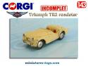 La Triumph TR2 roadster miniature par Corgi Toys au 1/43e incomplète