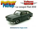 Le coupé Fiat 850 gris en miniature 3-inches par Penny Politoys au 1/66e