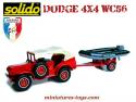 Le Dodge 4x4 WC56 et sa remorque bateau en miniature Solido au 1/50e