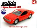 Le coupé Alpine Renault A310 rouge en miniature Solido au 1/43e