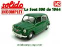 La Seat 800 verte de 1964 en miniature par Solido au 1/43e incomplète