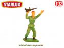 La figurine du parachutiste français bras levés Starlux au 1/32e