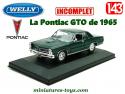 La Pontiac GTO 1965 miniature par Welly au 1/43e incomplète