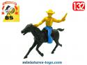Le cow boy a cheval en figurine plastique 1960 par BS Beuzen Sordet au 1/32e