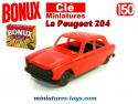 La Peugeot 204 berline rouge en miniature par Clé pour Bonux au 1/50e