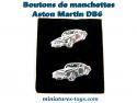 Un jeu de deux boutons de manchettes Aston Martin DB6 en métal argenté