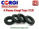 4 Pneus Corgi-Toys 17/8 noirs premier type pour vos miniatures Corgi
