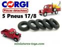 Les 5 Pneus Corgi-Toys 17/8 noirs pour vos voitures miniatures Corgi