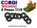 8 Pneus Corgi-Toys 17/8 noirs pour vos voitures miniatures Corgi