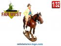 La figurine de Teddy Roosevelt à cheval dans l'Ouest américain DelPrado 1/32e
