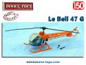 Le Bell en Hélicoptère 47 G miniature de la Police par Dinky Toys au 1/50e
