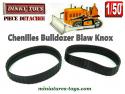 Les 2 chenilles noires du Bulldozer miniature Blaw Knox Dinky Toys