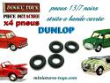 4 pneus Dinky Toys 13/7 noirs et striés Dunlop pour voitures miniatures Dinky