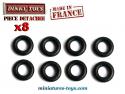 8 pneus Dinky Toys 15/8 noirs lisses pour camions miniatures séries 24/500
