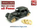8 pneus Dinky Toys 15/8 blancs crèmes lisses pour voitures Dinky séries 24/500