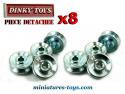 Lot de 8 roues concaves métal pour miniatures Dinky Toys