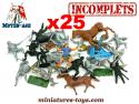 25 petits soldats moyenâgeux et chevaliers incomplets en plastique au 1/32e