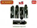 Le lot de cinq broches d'assemblages de rails miniatures Hornby à l'échelle zéro
