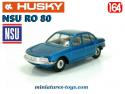 La NSU RO 80 bleue en voiture miniature par Husky au 1/64e
