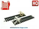 Un lot de 2 rails heurtoirs de fin de voies miniatures par Jouef au H0 HO