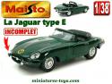 La Jaguar type E cabriolet en miniature Maisto Shell au 1/38e incomplète