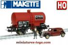 Le wagon citerne à Vin CFWR en miniature par Makette au H0