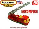 Le camion grande échelle de pompiers en miniature par Matchbox au 1/50e