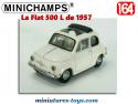 La Fiat 500 L de 1957 blanche en miniature par Minichamps au 1/64e