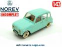 La Renault R4 L berline bleue en miniature par Norev au 1/43e incomplète