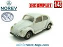 La Volkswagen 113 Coccinelle grise en miniature par Norev au 1/43e incomplète