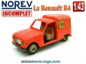 La Renault R4 fourgonnette Calor en miniature Norev au 1/43e incomplète