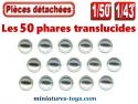 Un ensemble de 50 phares translucides de 3 mm pour miniatures au 1/43e 1/50e