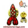 Le pin's épinglette de la fusée de Tintin en métal par Hergé Atlas Collections