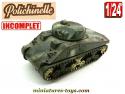 Le char Sherman miniature de Polichinelle Gobin Daudé au 1/24e incomplet