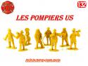 Un ensemble de 8 figurines pompiers américains en plastique au 1/32e