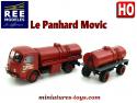 Le Panhard Movic et sa remorque citerne à vin miniature REE-Modeles au HO