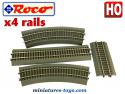 Un petit lot de 4 rails Roco pour trains miniatures au H0 HO