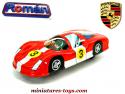 La Porsche 906 Carrera rouge en miniature jouet métal par Roman au 1/38e