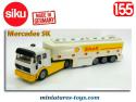 Le Mercedes SK et sa semi remorque Citerne Shell en miniature Siku au 1/55e