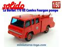Le Berliet 770 KE Camiva Fourgon pompe pompiers miniature de Solido au 1/50e