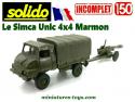 Le camion Simca Unic 4x4 Marmon avec un canon en miniature Solido au 1/50e