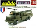 Le Berliet GBC 34 lance mousse pompiers militaires en miniature Solido au 1/50e