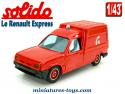 Le Renault Express pompiers miniature de Solido au 1/43e sous blister