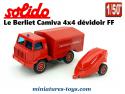 Le Berliet Camiva 4x4 dévidoir FF pompiers en miniature Solido au 1/50e