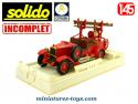 Le Citroën C4 F pompiers Auto pompe Thirion 1930 miniature de Solido au 1/45e