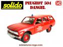 Le break 4x4 Peugeot 504 Dangel Pompiers en miniature de Solido au 1/43e