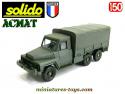 Un ACMAT 6x6 cargo bâché militaire en miniature militaire par Solido au 1/50e