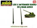 Les deux antennes radio noires du char AMX13 miniature de Solido au 1/50e