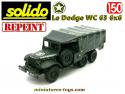 Le Dodge WC 63 6x6 bâché en miniature de Solido au 1/50e repeint en vert kaki