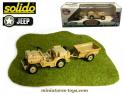 La Jeep Willys sable commando LRDG et sa remorque miniature Solido au 1/38e